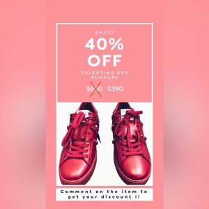 Valentino Red Rockstud Runners. Size EU 39.5.